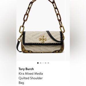 Tory Burch Kira Mixed Media Quilted Shoulder Bag
